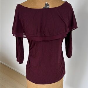 Elegant Off-Shoulder Burgundy Top